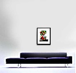 Greta Garbo painting, abstract martini girl, original acrylic art by Martina